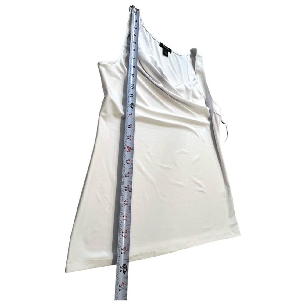 HALOGEN Draped Cowl Neck Sleeveless Top, Solid White, Size XS - Picture 5 of 9